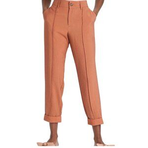 A New Day High-Rise Slim Fit Pintuck Ankle Pants Burnt Orange Size 12